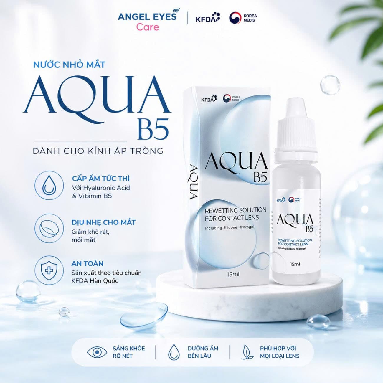 Combo Nước Ngâm Lens 100ml + Nhỏ Mắt Lens Aqua B5 - 15ml - 3