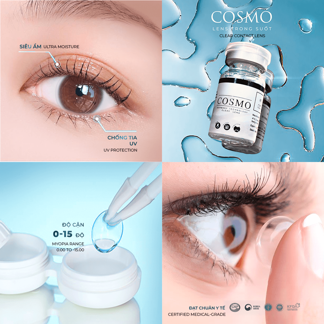 LENS TRONG SUỐT CẬN COSMO CAO CẤP CỦA HÀN QUỐC CÓ ĐỘ TỪ 0 - 15 ĐỘ - 11