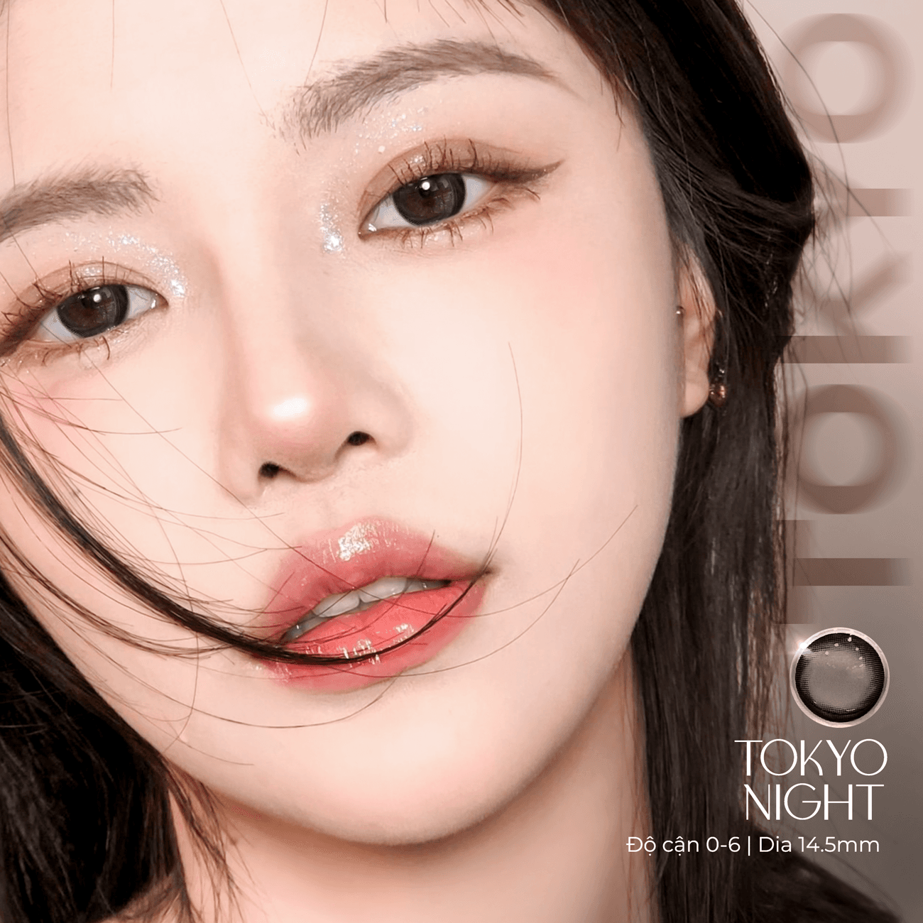 Lens đen áp tròng có độ cận Tokyo Night nhãn hiệu Angel Eyes ( Độ cận 0-8 độ ) - Dia 14.0mm - 7