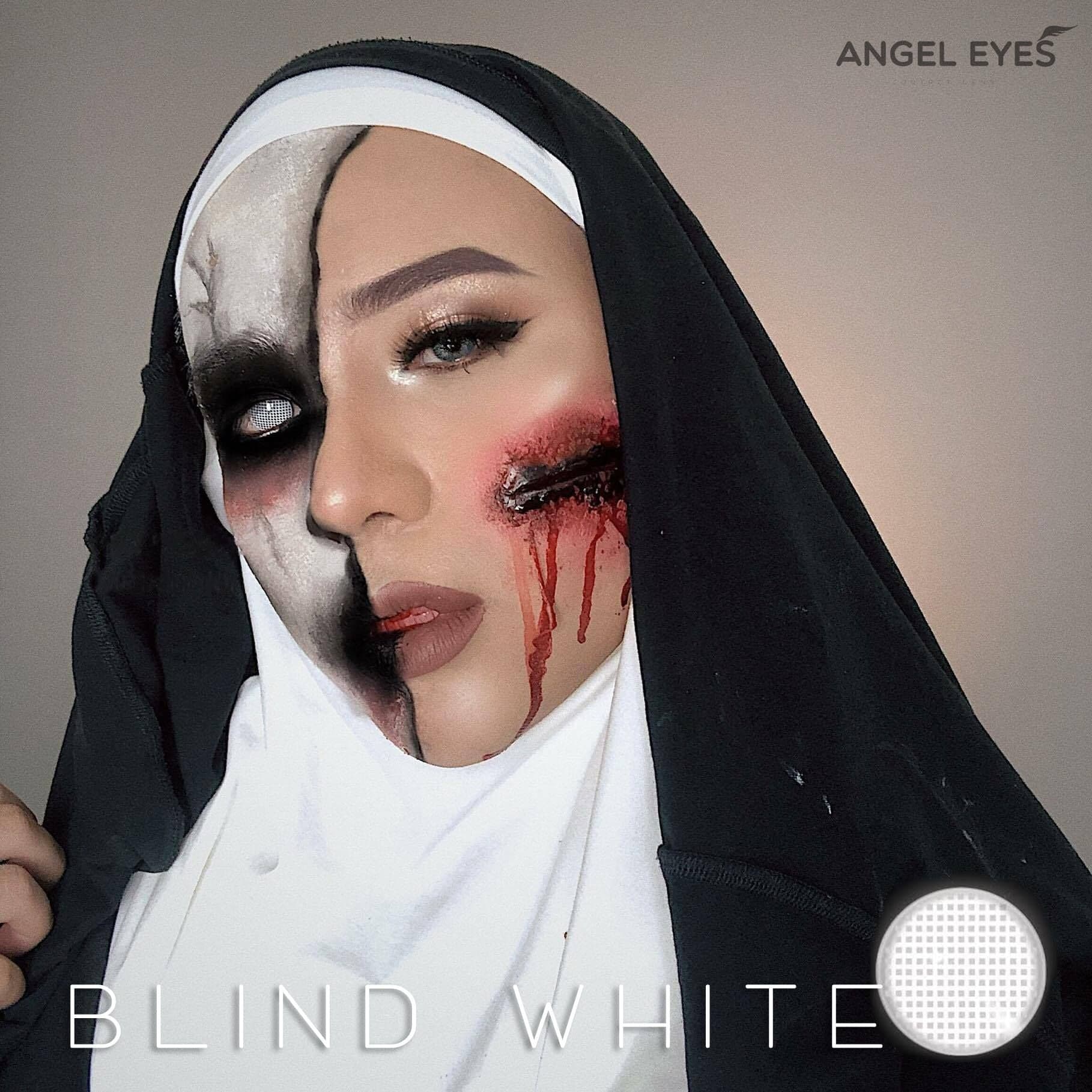 Kính áp tròng Cosplay Blind White - 11