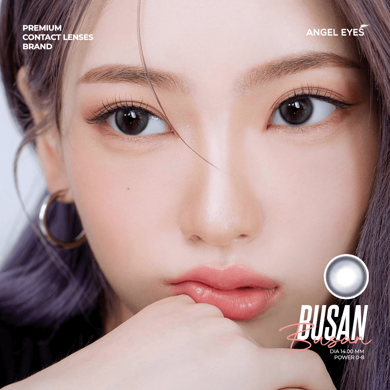 Lens xám có độ cận Angel Eyes BUSAN hiệu ứng loang màu như mắt ướt lens filter đang thịnh hành trên TikTok - 3