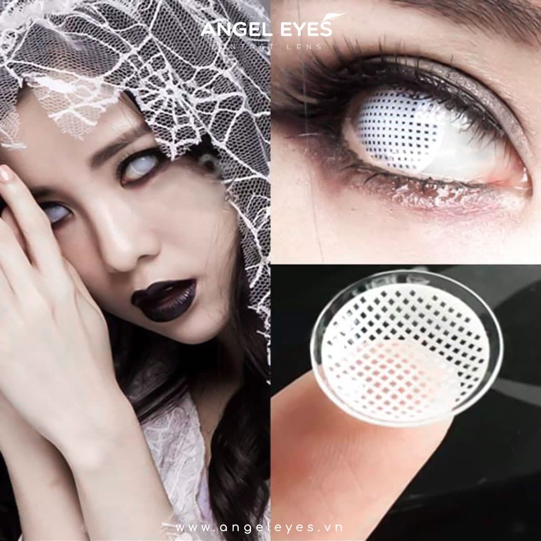 Kính áp tròng Cosplay Blind White - 7