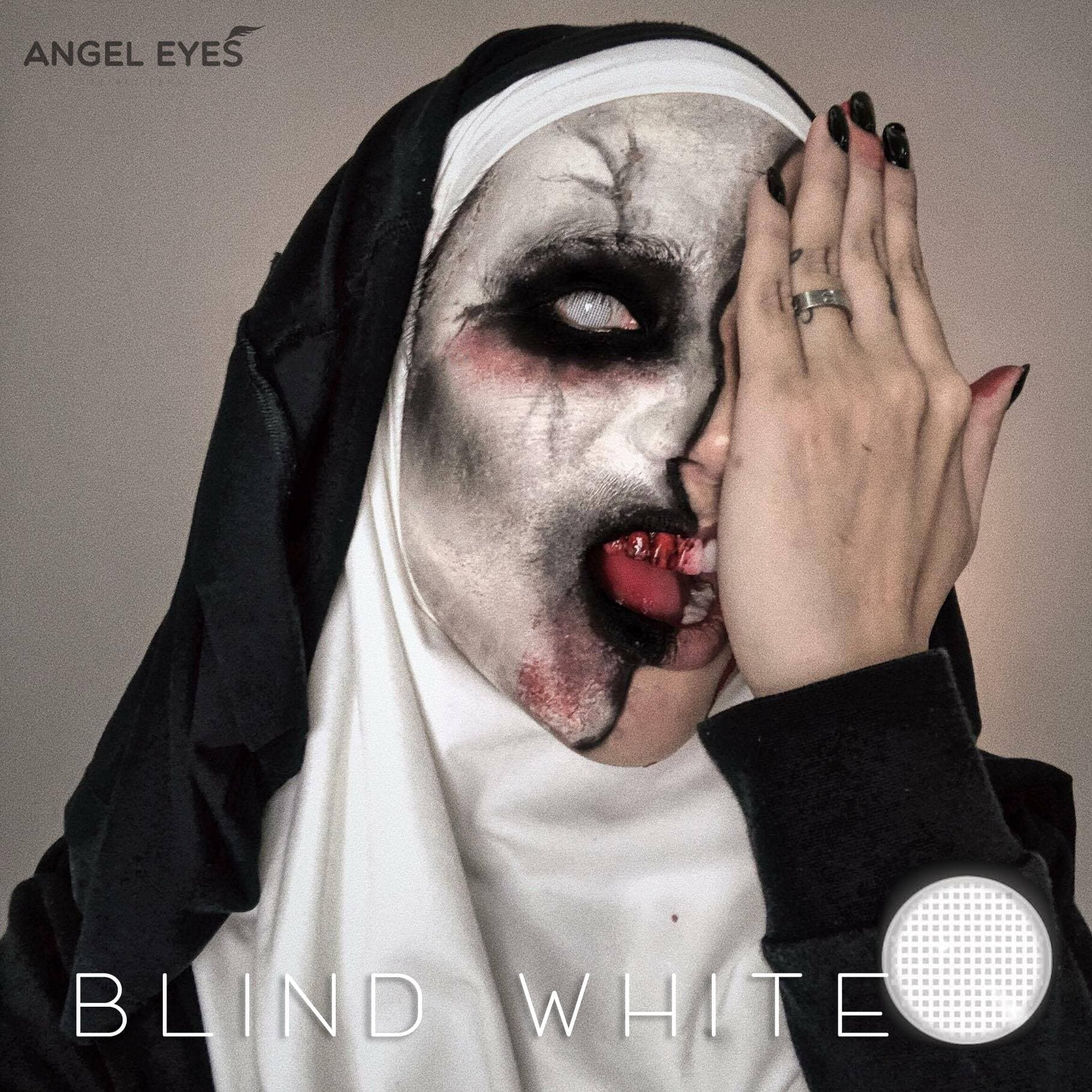 Kính áp tròng Cosplay Blind White - 6