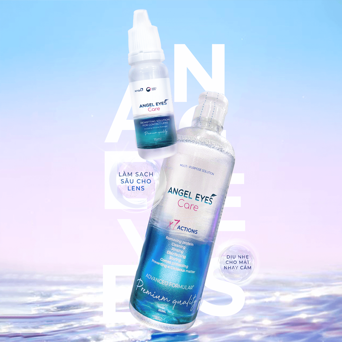 COMBO NƯỚC NGÂM & NHỎ MẮT KÍNH ÁP TRÒNG ANGEL EYES CARE - 2