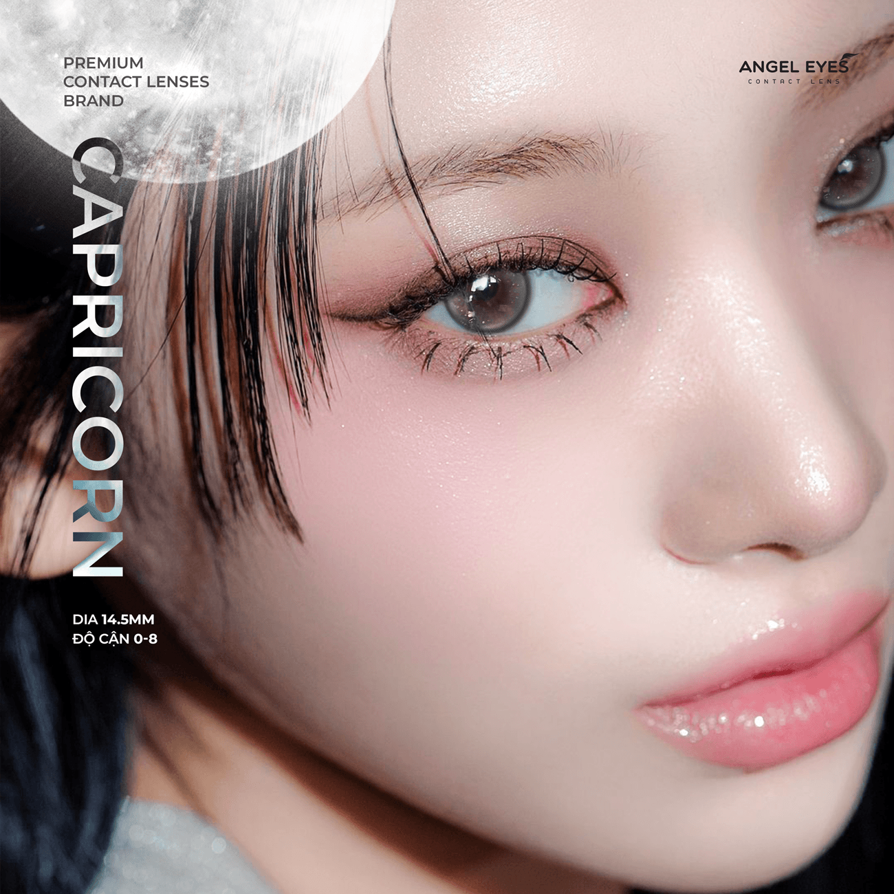 Lens xám có độ cận N'Rosa Capricon cho mắt thở cao cấp Angel Eyes phân phối | Độ cận 0-8 | Chất liệu MPC siêu ẩm - 2