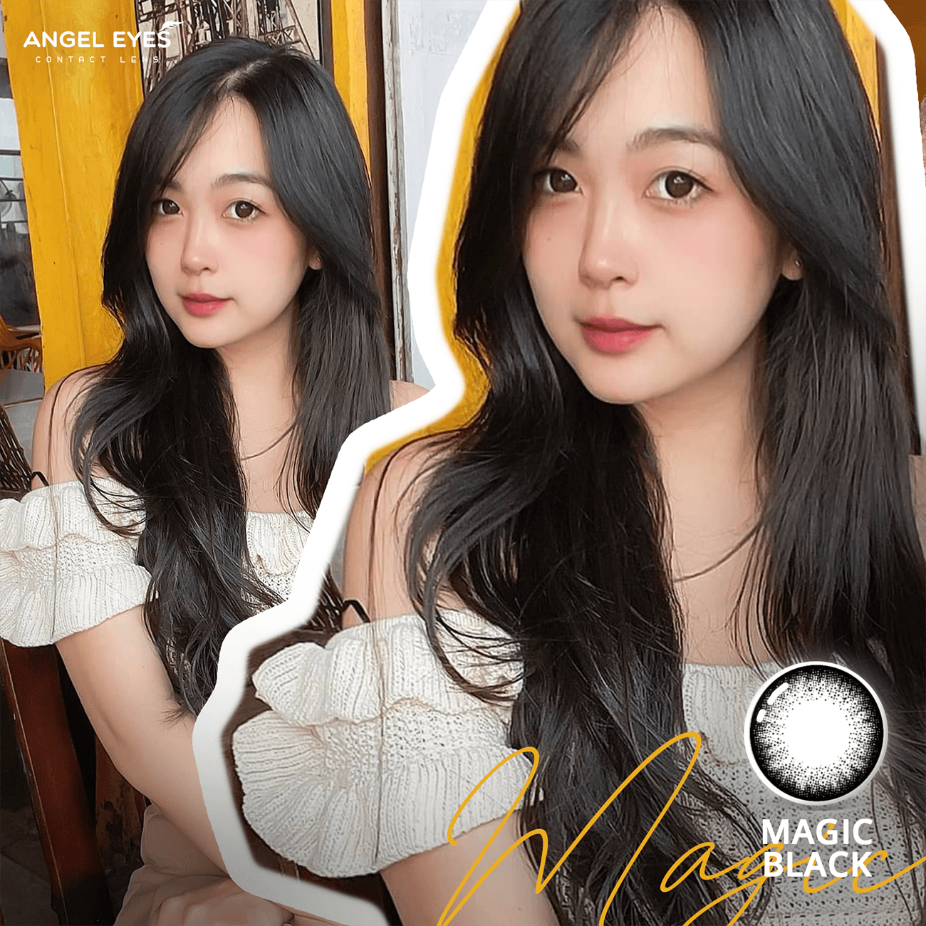 Kính áp tròng màu Magic Black - 9