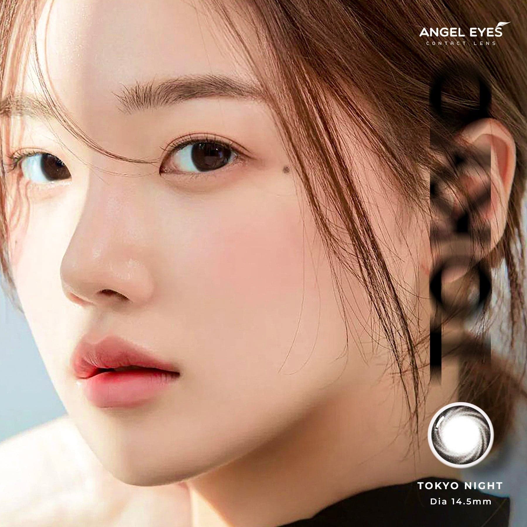 Lens đen áp tròng có độ cận Tokyo Night nhãn hiệu Angel Eyes ( Độ cận 0-8 độ ) - Dia 14.0mm - 3