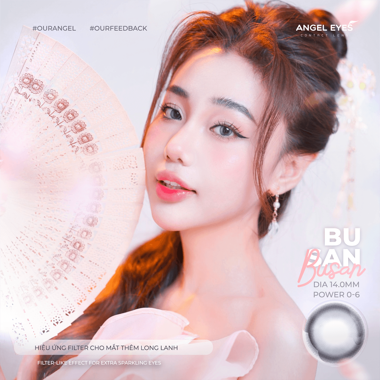 Lens xám có độ cận Angel Eyes BUSAN hiệu ứng loang màu như mắt ướt lens filter đang thịnh hành trên TikTok - 8