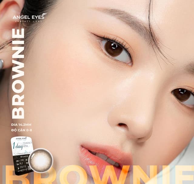 Lens 1 ngày màu Brownie Angel Eyes
