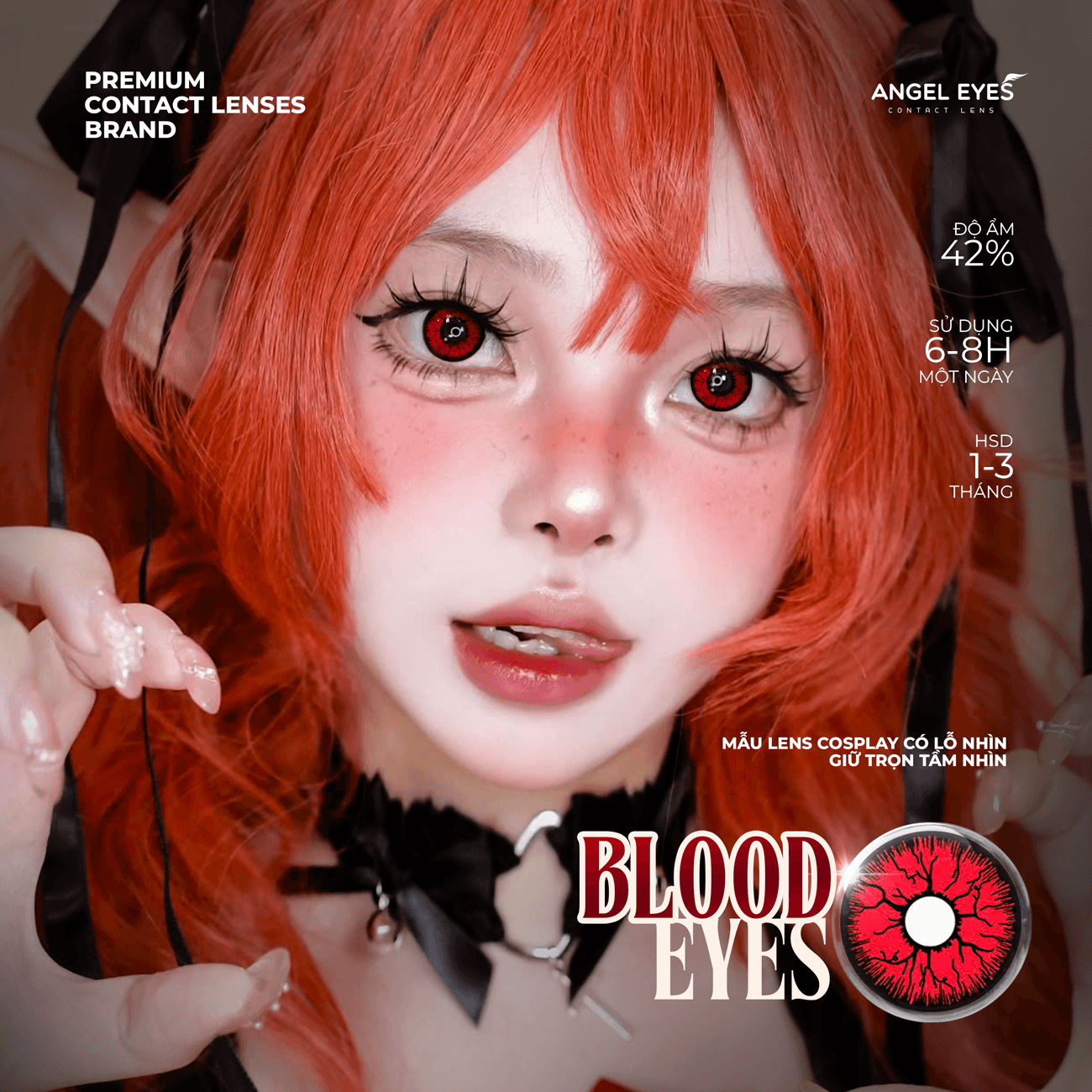 Kính áp tròng Cosplay Blood Eyes