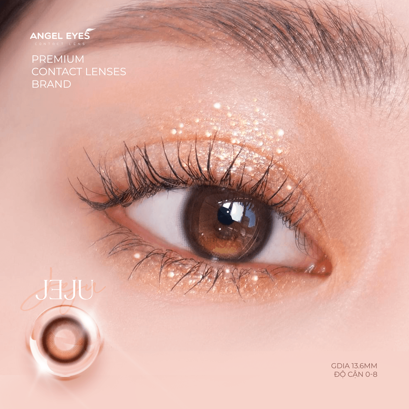 Lens nâu có độ cận Angel Eyes JEJU hiệu ứng loang màu như mắt ướt lens filter đang thịnh hành trên TikTok